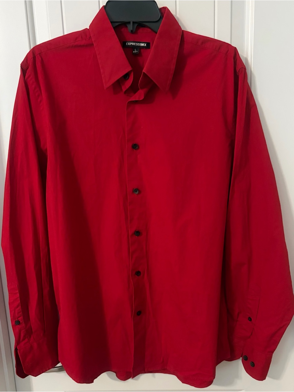 Express1MX Men’s Red Button-Up Dress Shirt
